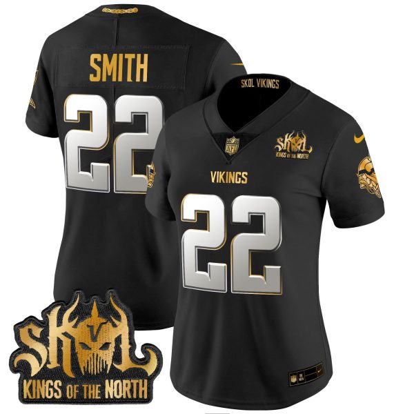 Women's Minnesota Vikings 2024 Winter Warrior Skol Patch Gold Vapor Limited Jersey - All Stitched - Image 34