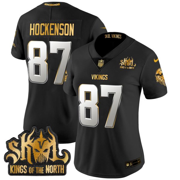 Women's Minnesota Vikings 2024 Winter Warrior Skol Patch Gold Vapor Limited Jersey - All Stitched - Image 35