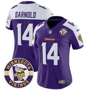 Women's Minnesota Vikings 2024 Vapor Limited Jersey V2 - Est. 1961 Patch - All Stitched