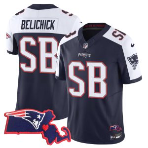 Men's Patriots Bill Belichick "SB 36, 38, 39, 49, 51 Champions" Vapor Jersey - All Stitched