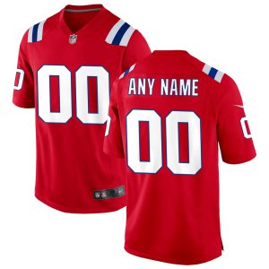 New England Patriots Custom Red Jersey - All Stitched