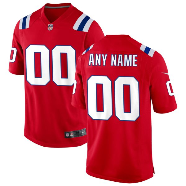 New England Patriots Custom Red Jersey - All Stitched