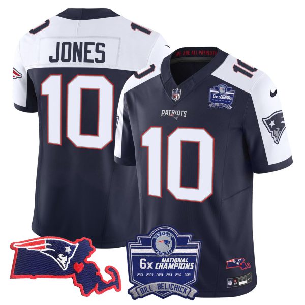 Men's Patriots Bill Belichick 6x Champions Patch Vapor Jersey - All Stitched - Image 2