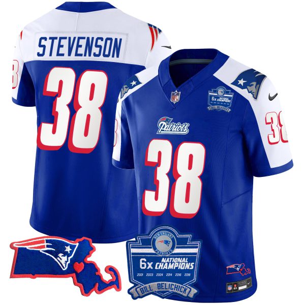 Men's Patriots Bill Belichick 6x Champions Patch Vapor Jersey - All Stitched - Image 13