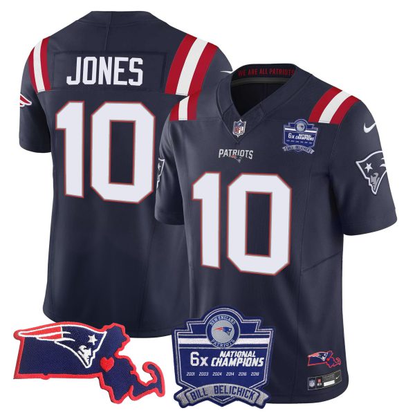 Men's Patriots Bill Belichick 6x Champions Patch Vapor Jersey - All Stitched - Image 16