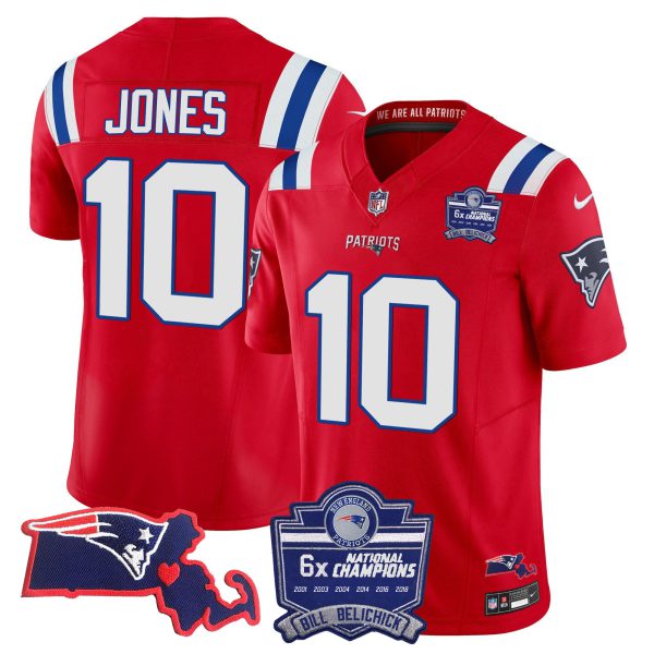 Men's Patriots Bill Belichick 6x Champions Patch Vapor Jersey - All Stitched - Image 23