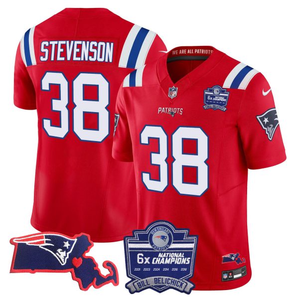 Men's Patriots Bill Belichick 6x Champions Patch Vapor Jersey - All Stitched - Image 27