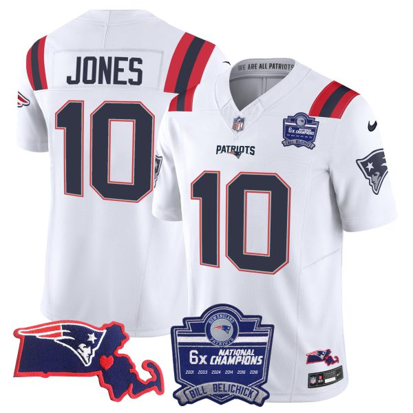Men's Patriots Bill Belichick 6x Champions Patch Vapor Jersey - All Stitched - Image 30