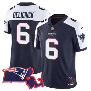 Men's Patriots Bill Belichick 6x Champions Vapor Jersey - All Stitched