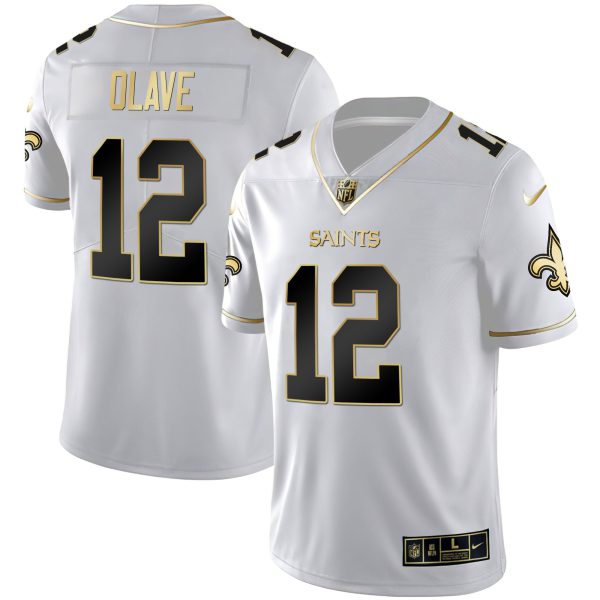 Chris Olave New Orleans Saints Black Gold & White Gold Jersey - All Stitched - Image 2