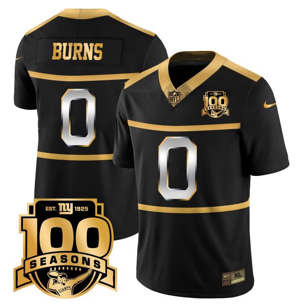 Men's New York Giants 'Century Red' 100th Season Commemorative Gold Vapor Jersey - All Stitched - Image 4