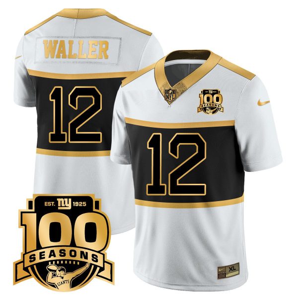 Men's New York Giants 'Century Red' 100th Season Commemorative Gold Vapor Jersey - All Stitched - Image 11