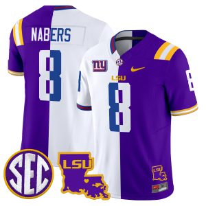Malik Nabers New York Giants Split Vapor Limited Jersey - All Stitched