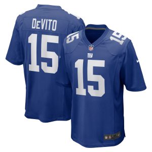 Tommy DeVito Royal New York Giants Player Game Jersey - All Stitched