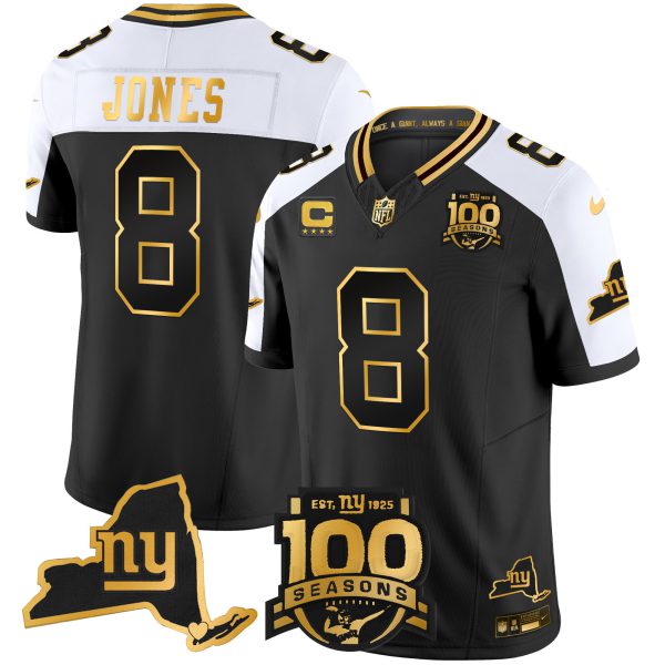 Men's New York Giants 100th Season & State Patch Gold Vapor Limited Jersey - All Stitched - Image 2