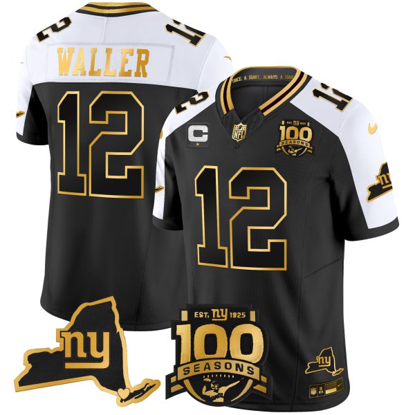 Men's New York Giants 100th Season & State Patch Gold Vapor Limited Jersey - All Stitched - Image 5