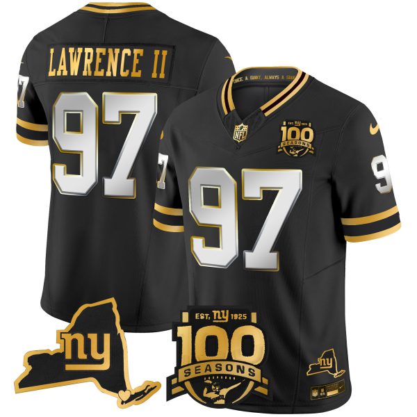 Men's New York Giants 100th Season & State Patch Gold Vapor Limited Jersey - All Stitched - Image 28