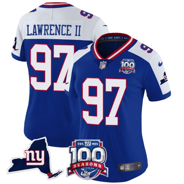 Women's New York Giants 100th Season & State Patch Vapor Limited Jersey - All Stitched - Image 14