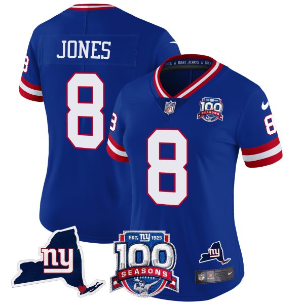 Women's New York Giants 100th Season & State Patch Vapor Limited Jersey - All Stitched - Image 16