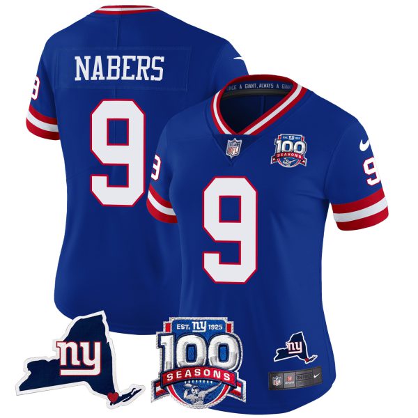 Women's New York Giants 100th Season & State Patch Vapor Limited Jersey - All Stitched - Image 17