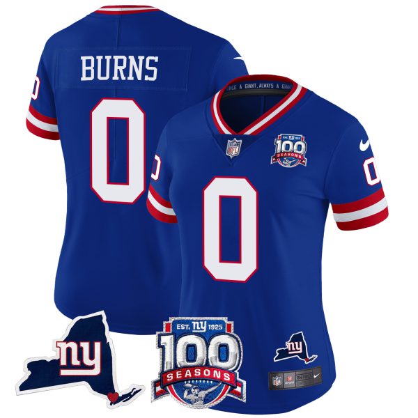 Women's New York Giants 100th Season & State Patch Vapor Limited Jersey - All Stitched - Image 18