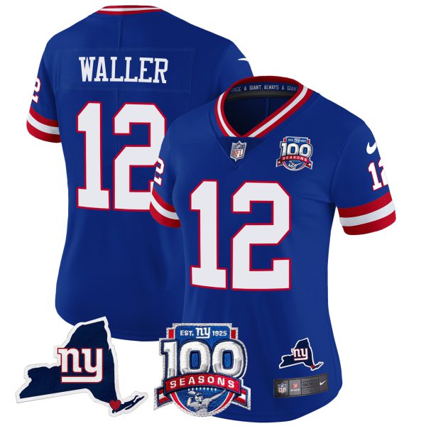 Women's New York Giants 100th Season & State Patch Vapor Limited Jersey - All Stitched - Image 19