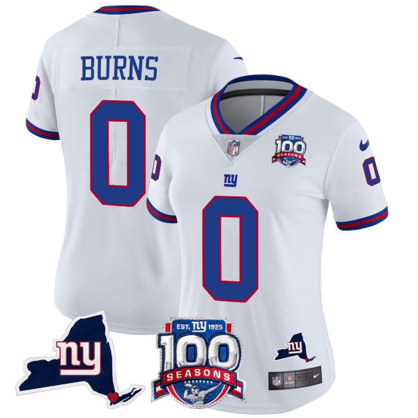 Women's New York Giants 100th Season & State Patch Vapor Limited Jersey - All Stitched - Image 25