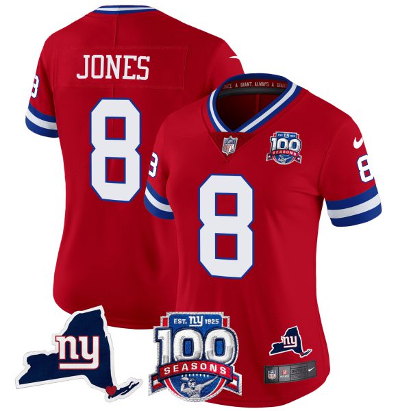 Women's New York Giants 100th Season & State Patch Vapor Limited Jersey - All Stitched - Image 30