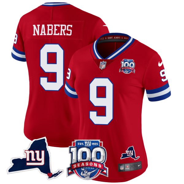 Women's New York Giants 100th Season & State Patch Vapor Limited Jersey - All Stitched - Image 31