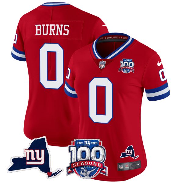 Women's New York Giants 100th Season & State Patch Vapor Limited Jersey - All Stitched - Image 32