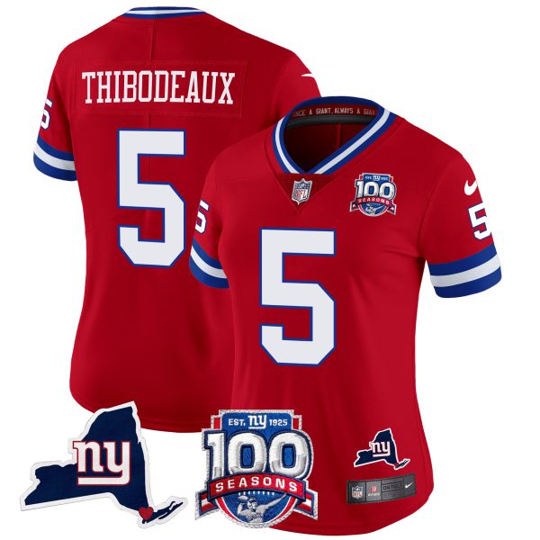 Women's New York Giants 100th Season & State Patch Vapor Limited Jersey - All Stitched - Image 34