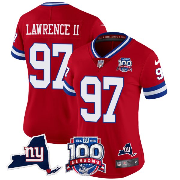 Women's New York Giants 100th Season & State Patch Vapor Limited Jersey - All Stitched - Image 35