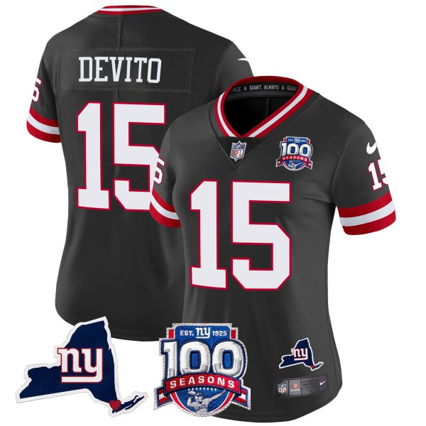 Women's New York Giants 100th Season & State Patch Vapor Limited Jersey - All Stitched - Image 36