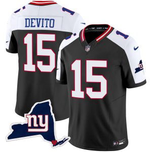 Men's Giants New York State Map Patch Limited Jersey V2 - All Stitched
