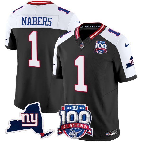 Men's New York Giants 100th Season & State Patch Vapor Limited Jersey - All Stitched - Image 5