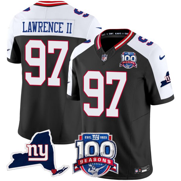 Men's New York Giants 100th Season & State Patch Vapor Limited Jersey - All Stitched - Image 9
