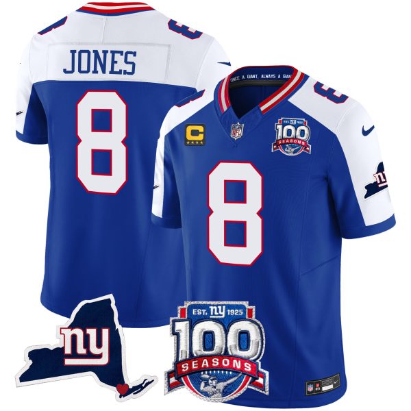 Men's New York Giants 100th Season & State Patch Vapor Limited Jersey - All Stitched - Image 13