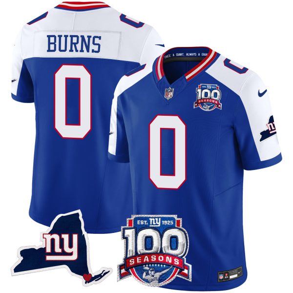 Men's New York Giants 100th Season & State Patch Vapor Limited Jersey - All Stitched - Image 15