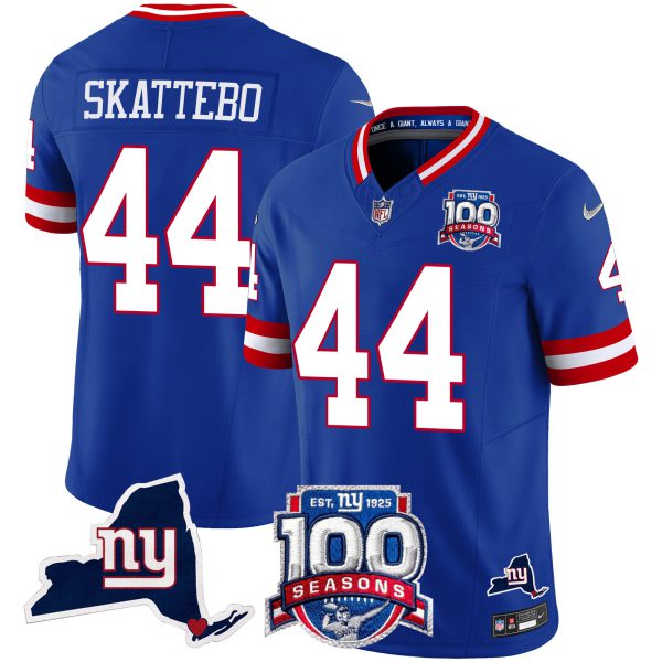 Men's New York Giants 100th Season & State Patch Vapor Limited Jersey - All Stitched - Image 19