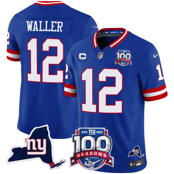 Men's New York Giants 100th Season & State Patch Vapor Limited Jersey - All Stitched - Image 25
