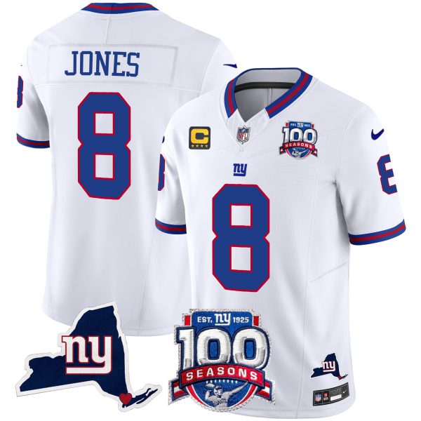 Men's New York Giants 100th Season & State Patch Vapor Limited Jersey - All Stitched - Image 31