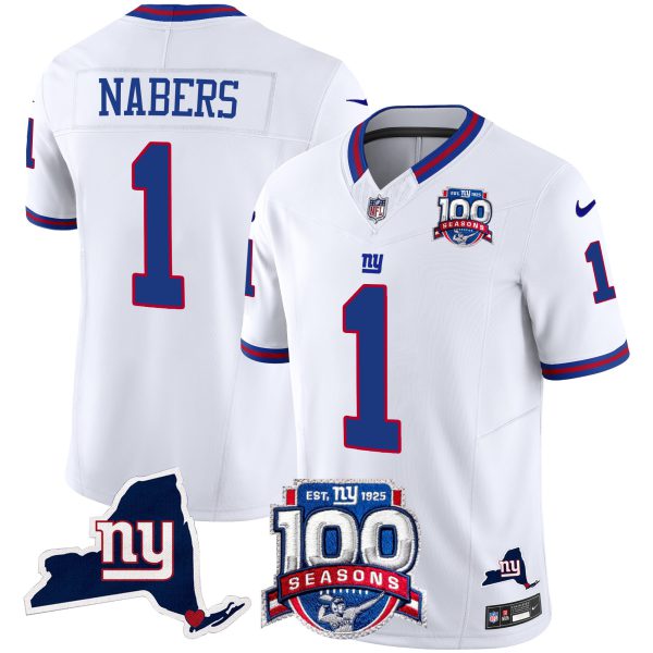 Men's New York Giants 100th Season & State Patch Vapor Limited Jersey - All Stitched - Image 32