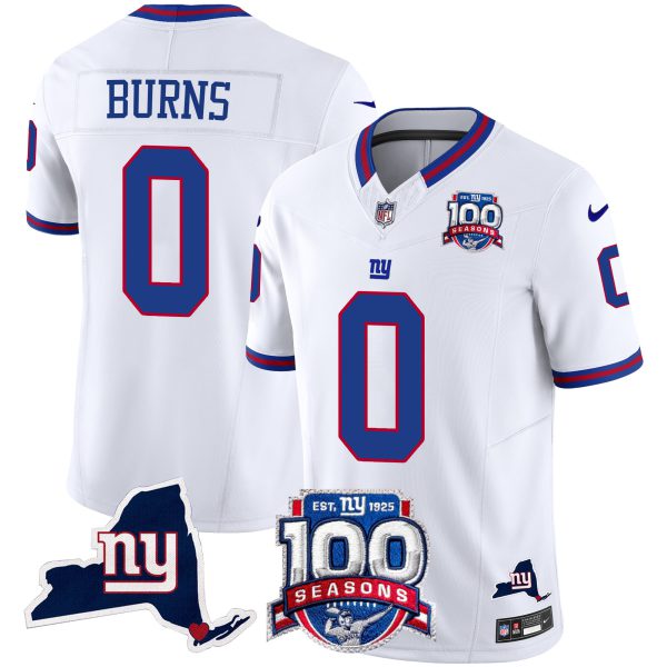 Men's New York Giants 100th Season & State Patch Vapor Limited Jersey - All Stitched - Image 33