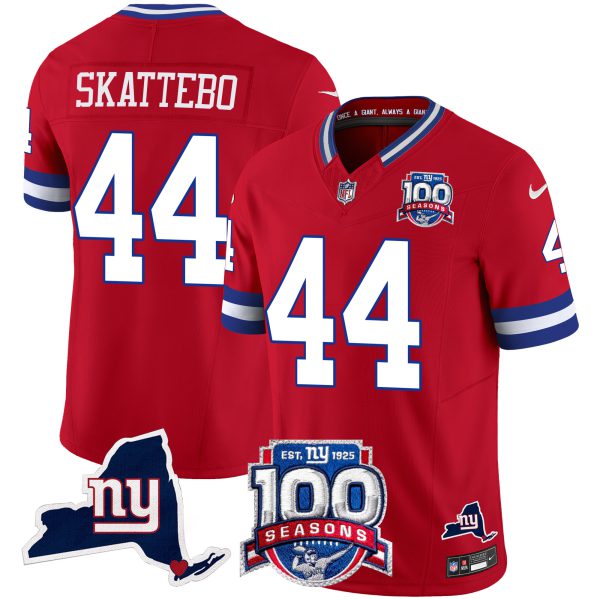 Men's New York Giants 100th Season & State Patch Vapor Limited Jersey - All Stitched - Image 37