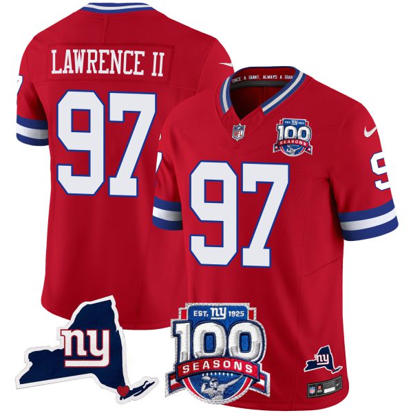 Men's New York Giants 100th Season & State Patch Vapor Limited Jersey - All Stitched - Image 45