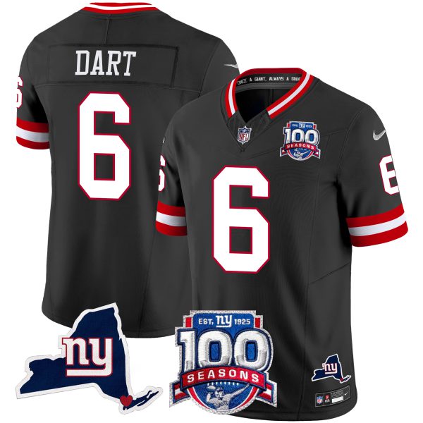 Men's New York Giants 100th Season & State Patch Vapor Limited Jersey - All Stitched - Image 47