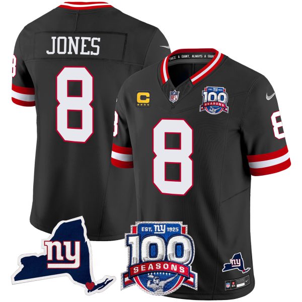 Men's New York Giants 100th Season & State Patch Vapor Limited Jersey - All Stitched - Image 49