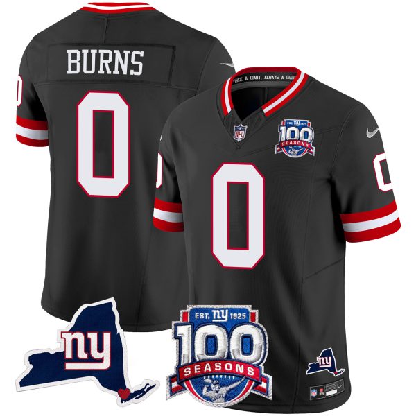 Men's New York Giants 100th Season & State Patch Vapor Limited Jersey - All Stitched - Image 51