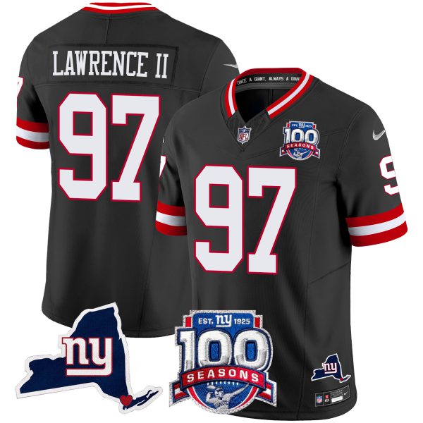 Men's New York Giants 100th Season & State Patch Vapor Limited Jersey - All Stitched - Image 54