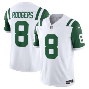 Aaron Rodgers New York Jets White Jersey - All Stitched